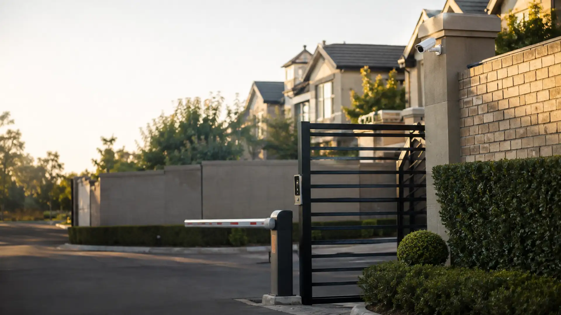 Body corporate security Centurion access-controlled gate and CCTV at a Die Hoewes complex entrance